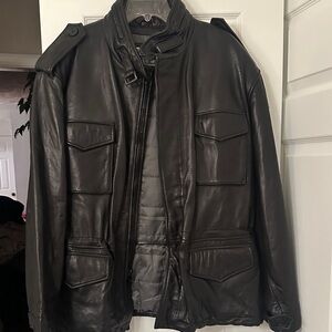 Wilsons Leather Dark Brown Military Jacket